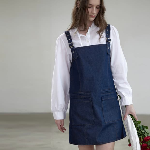 레터프롬문 머피 오버롤 데님 원피스 55-66 새상품 