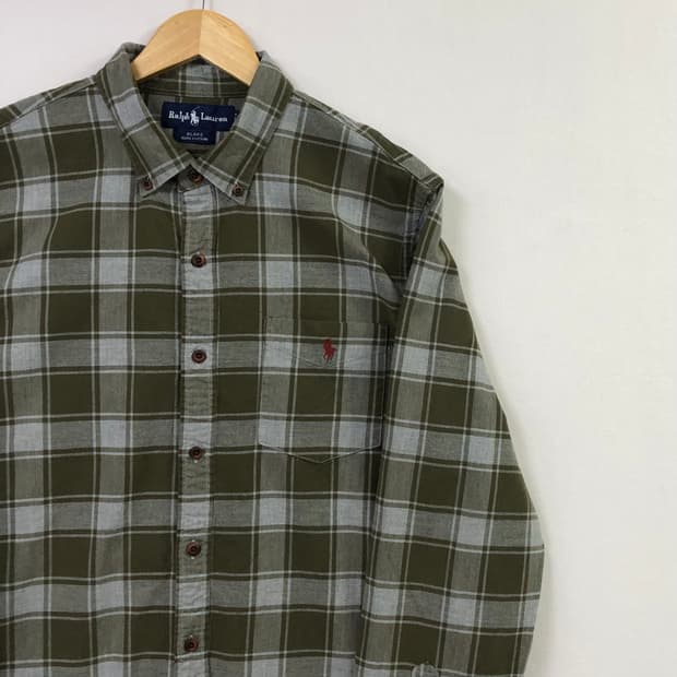 L 폴로 옥스포드 체크 셔츠