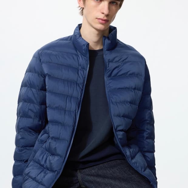 유니클로 퍼프테크 패딩 블루 XL사이즈