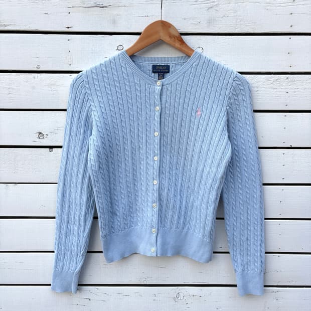 Polo 폴로 케이블 꽈배기 니트 가디건