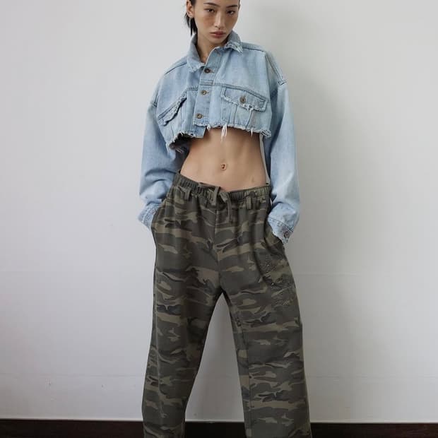 S/E/O 에쓰이오 스터드 카모플라쥬 팬츠