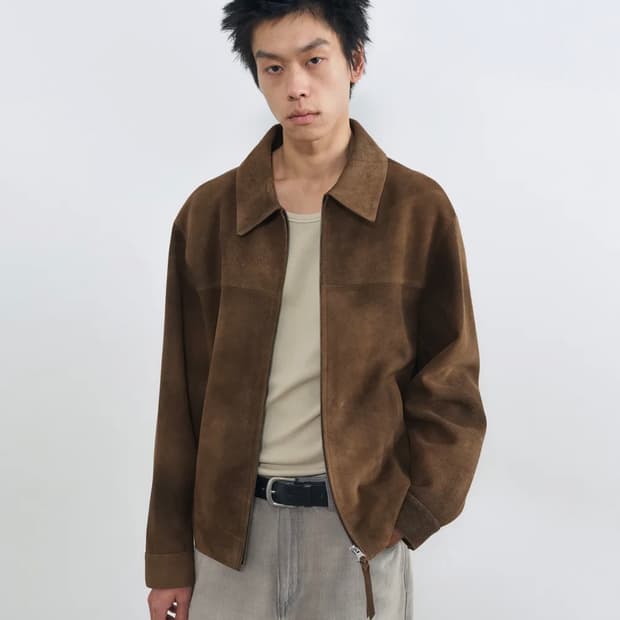 [L] 인사일런스 고트스킨 누벅 레더 자켓 브라운