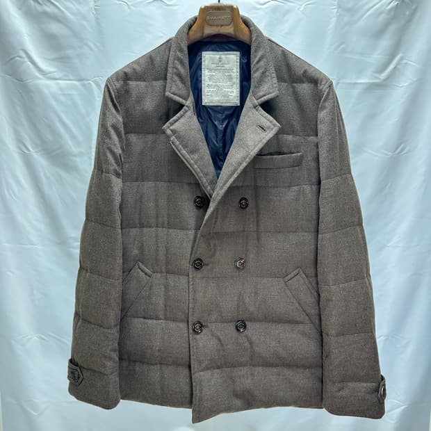 브루넬로쿠치넬리 캐시미어100 브레스티드 구스다운 패딩 자켓 XL