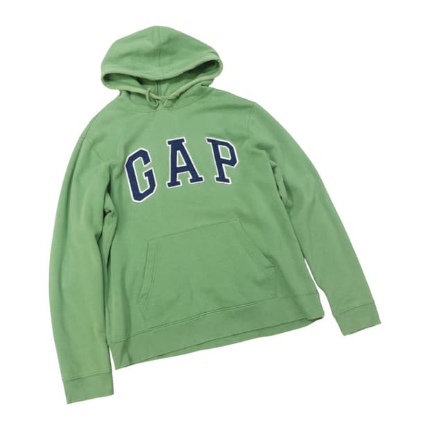 갭 빈티지 아플리케 빅로고 그린 후드 티셔츠