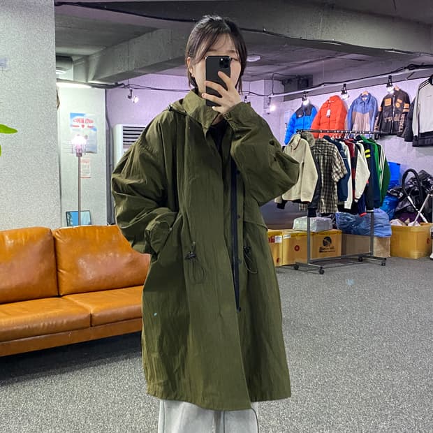 커먼 스탠다드 후디드 카키 야상 자켓 B4354