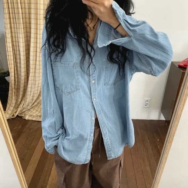 모래하우스 light denim shirts 데님셔츠