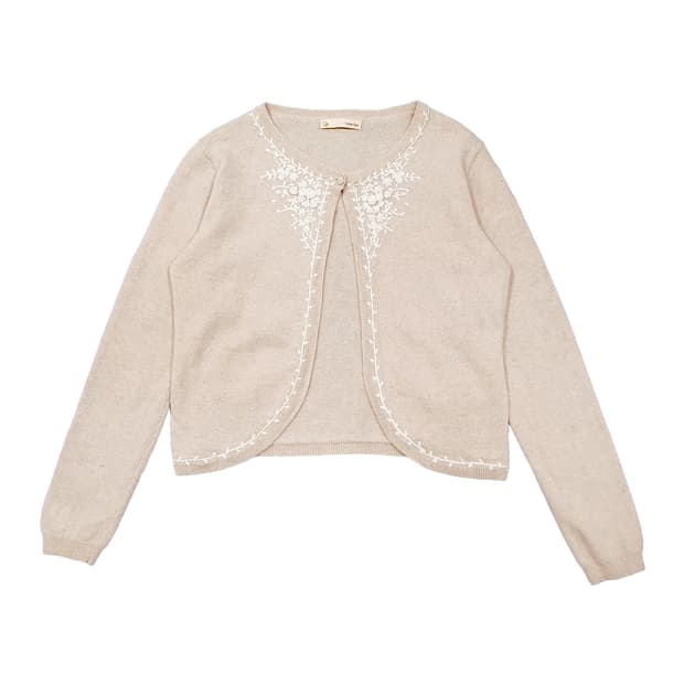 울 앙고라 자수 볼레로 니트 가디건