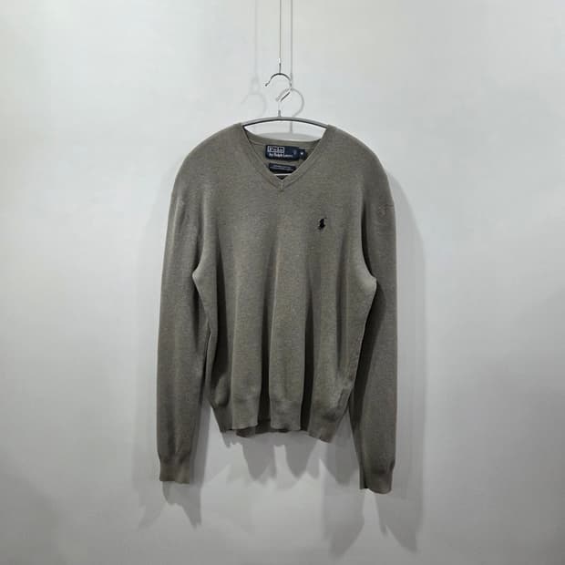폴로랄프로렌 우먼 피마코튼 브이넥 니트 M