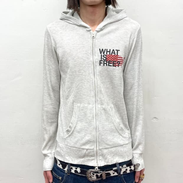 What's Free Waffle Hooded Zip-Up