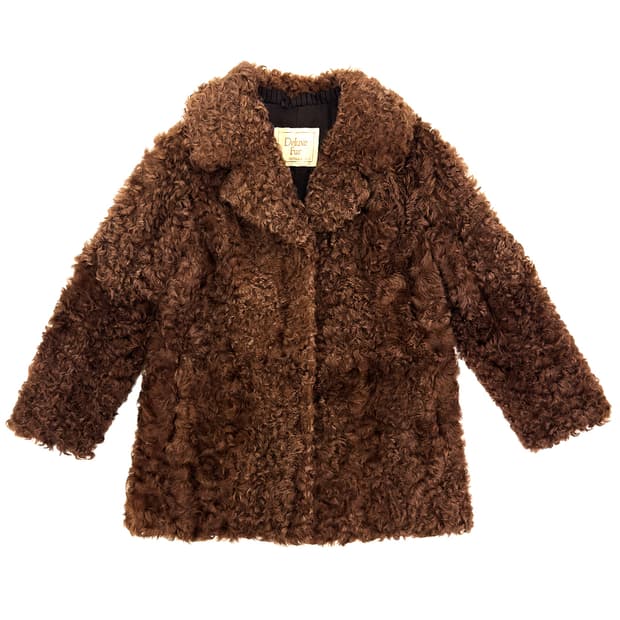 Vintage Curly Lamb Fur Jacket/ L