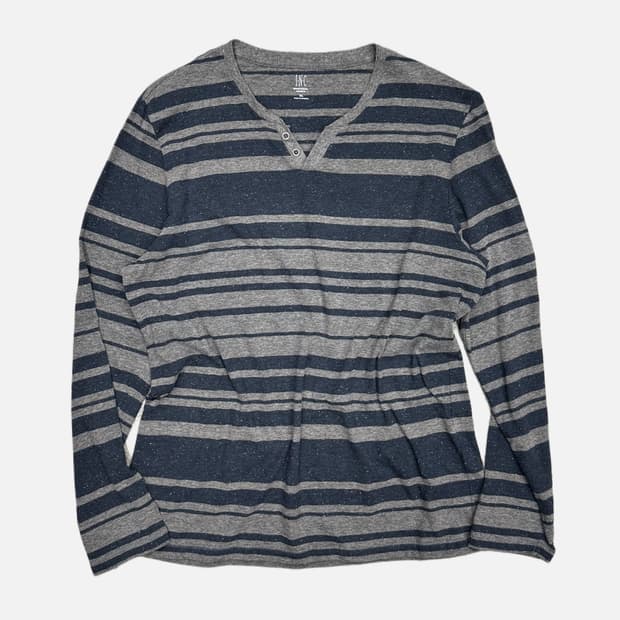 vintage stripe button t