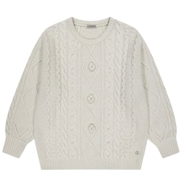 코이세이오 폼폼 케이블 니트 아이보리