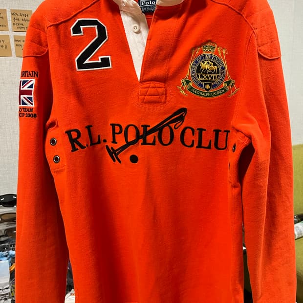폴로랄프로렌 럭비 셔츠 오렌지 S