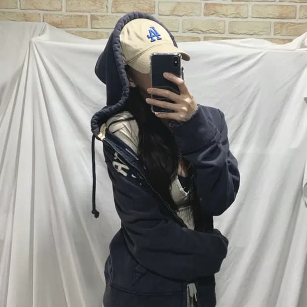 홀리스타후드집업,네이비,M