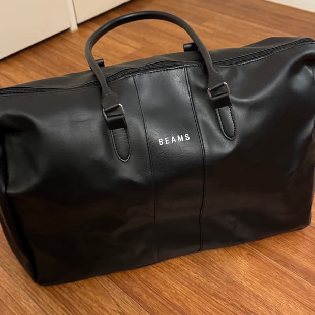 BEAMS 대용량 레더 토트백