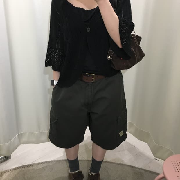 데일리 원버튼 크로쉐 가디건