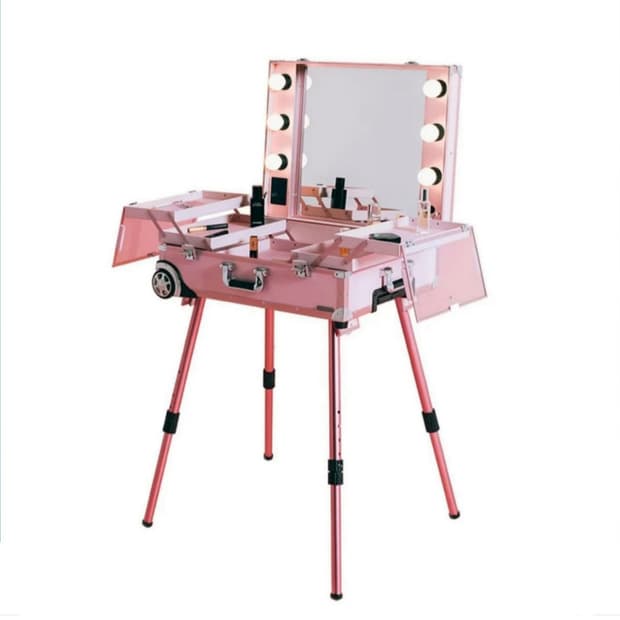 라쏨 LED조명 이동식 캐리어형 화장대 마이퍼펙트데이