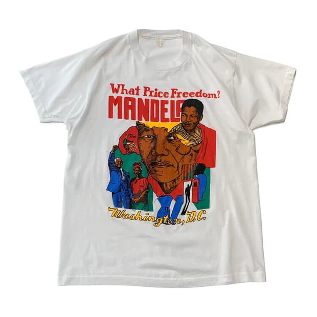 80-90s What Price Freedom? 넬슨 만델라 티셔츠