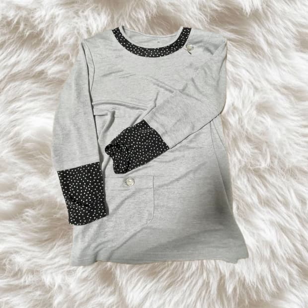 아오이유우깔 땡땡이 도트 모리걸 일본빈티지 롱슬리브