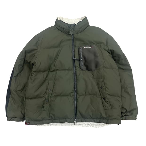 타미힐피거 올리브색 패딩