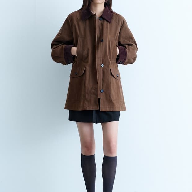 24SS 구호플러스 코듀로이 카라 미디 자켓