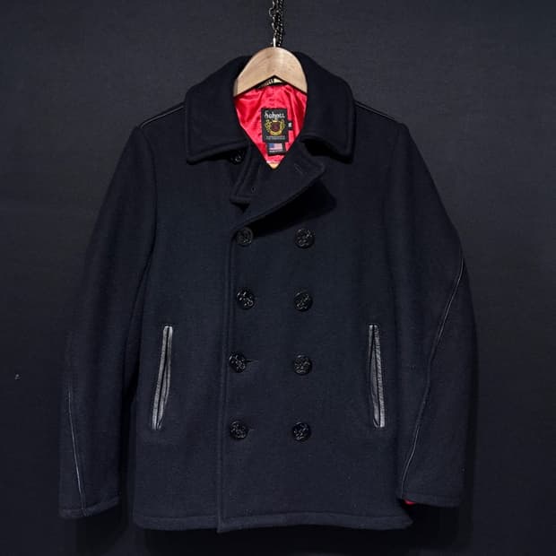 Schott 가죽 울 피코트