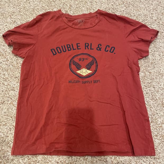 RRL 더블알엘 그래픽 로고 코튼 티셔츠