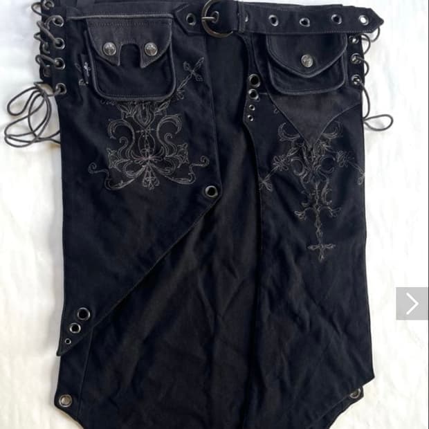 ozz croce 아일렛 자수 오버 스커트