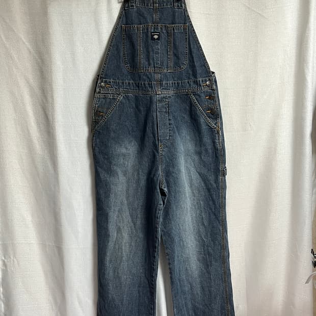 유니온베이 데님 와이드팬츠 오버롤 점프수트 M