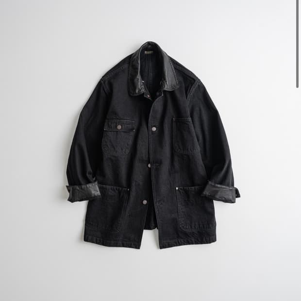 비헤비어 / 26SS 워시드 레더 카라 커버올 블랙 / 4