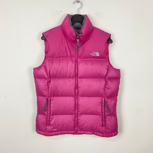 노스페이스 700 눕시 핑크 조끼패딩 L