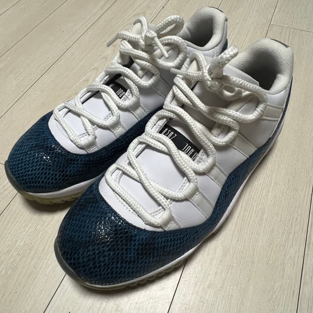 조던 11 레트로 로우 블루 스네이크스킨 남뱀 260