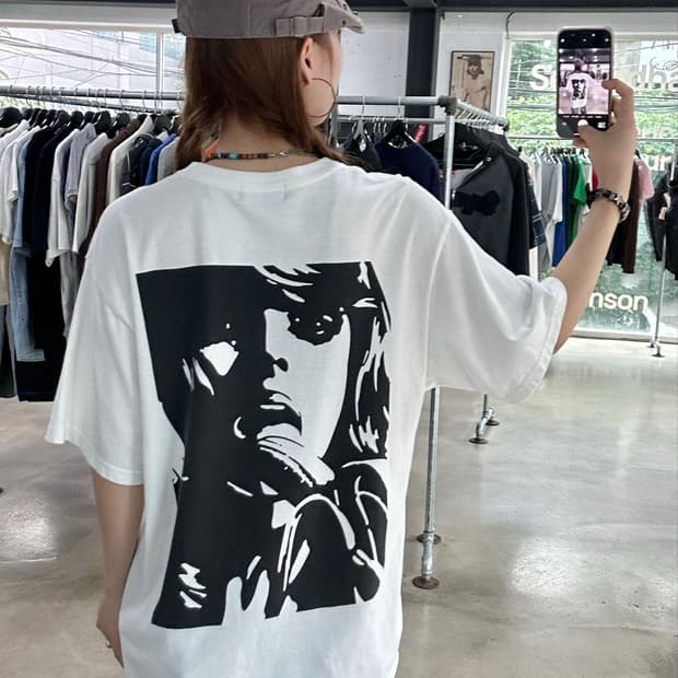 히스테릭글래머 빅 백 프린티드 반팔티