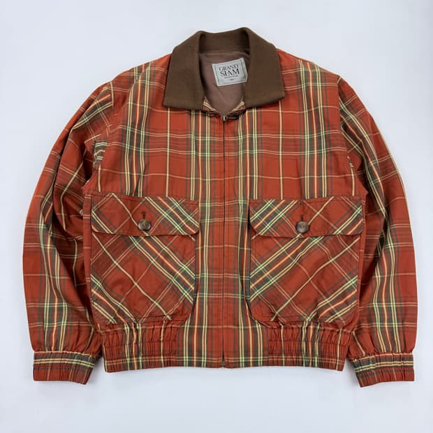 먼싱웨어 체크 블루종 자켓