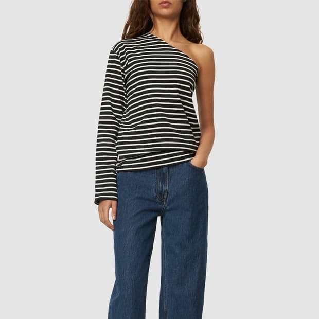 더프랭키샵 스트라이프 언발 저지 탑