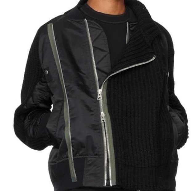 Sacai 23aw knit mix bomber