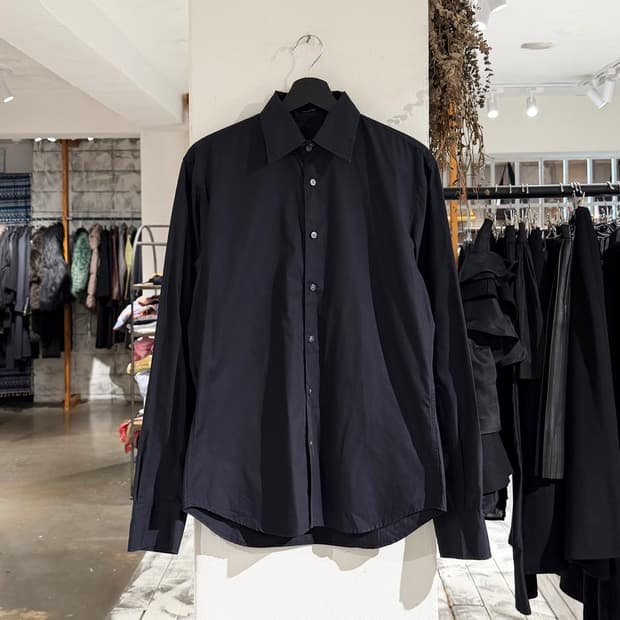 질샌더 블랙 클래식 코튼 롱슬리브 셔츠