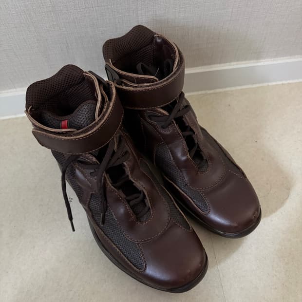 프라다 아메리카컵 하이탑 벨크로 부츠