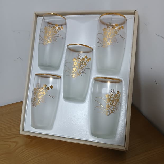 일본 빈티지 카메이 글라스 유리잔5P 셋트