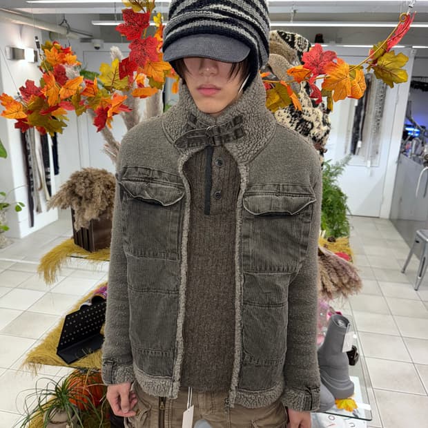 grunge shearling jacekt