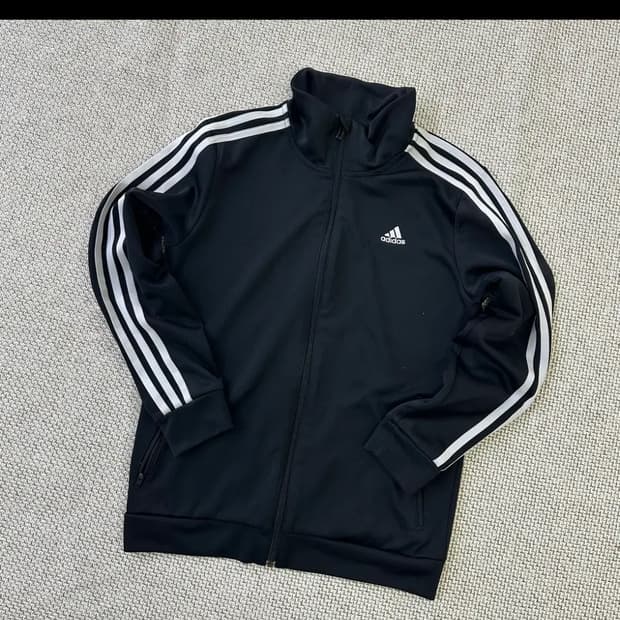아디다스 블랙 삼선 트랙탑 