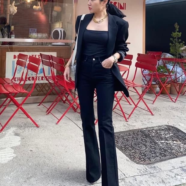 매드모어몽 흑청 부츠컷 데님 팬츠 S