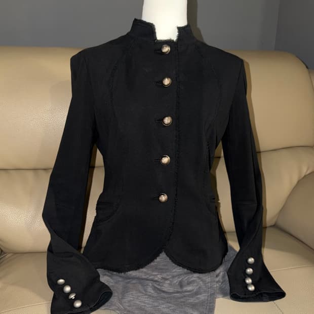 button-up detail non collar jacket