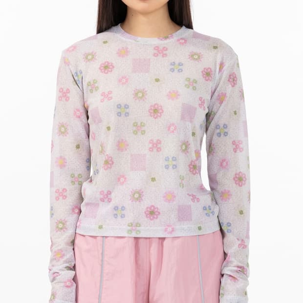 bocbok 복복 FLOWER MOTIF JERSEY TOP