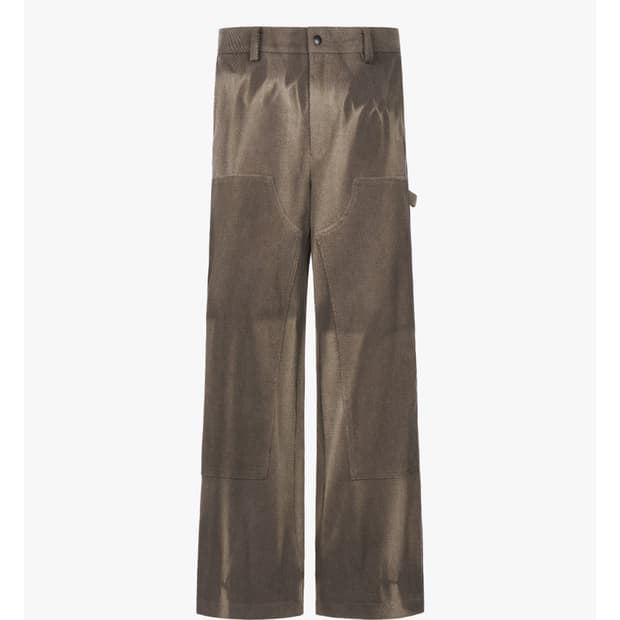 [m] 지용킴 더블니 트라우저 카키