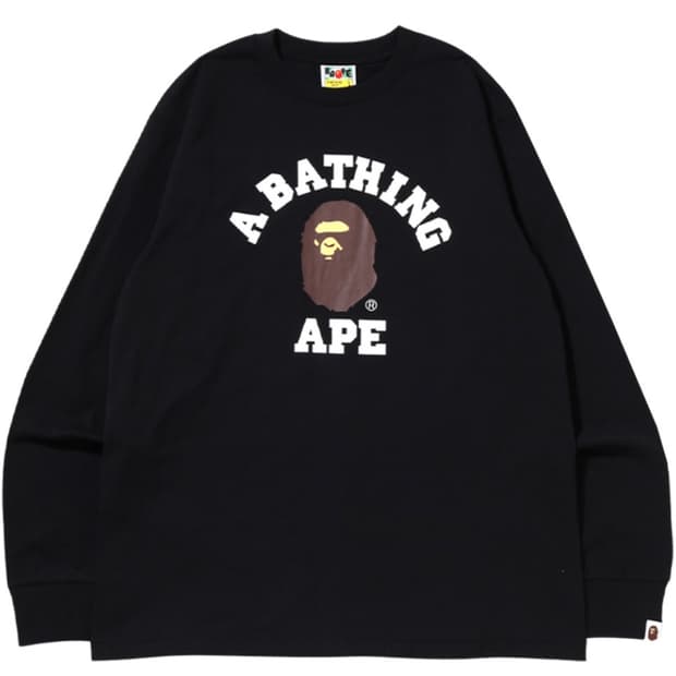 BAPE College L/S T-Shirt Black