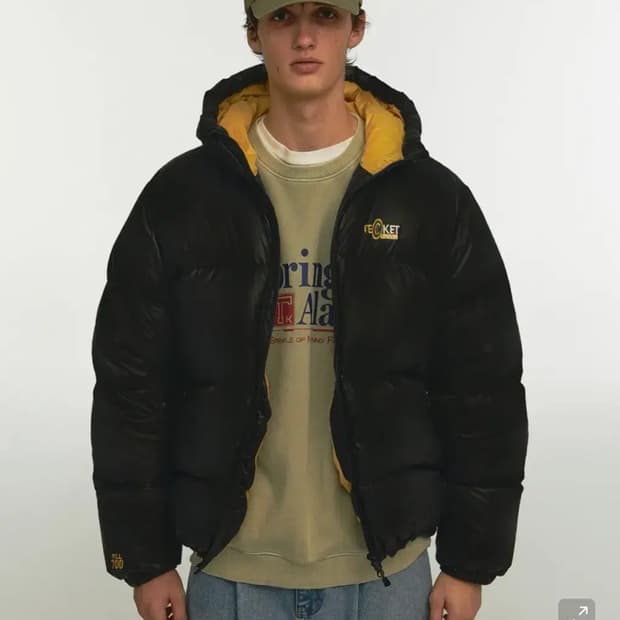 테켓 닷컴 다운 자켓 블랙 L 