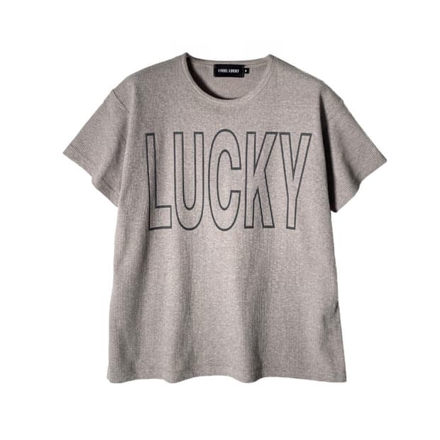 [M]IFEELLUCKY 아이필럭키 와플 티셔츠 베이지 그레이