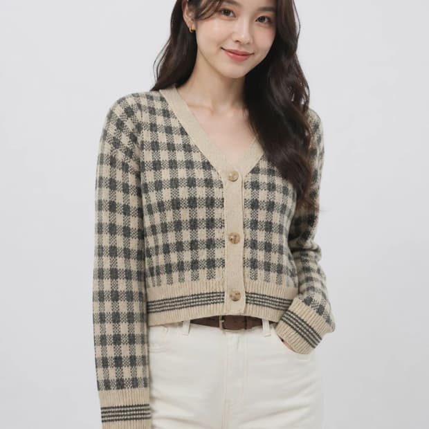 반에이크 크림 여자 FREE 가디건 O1274