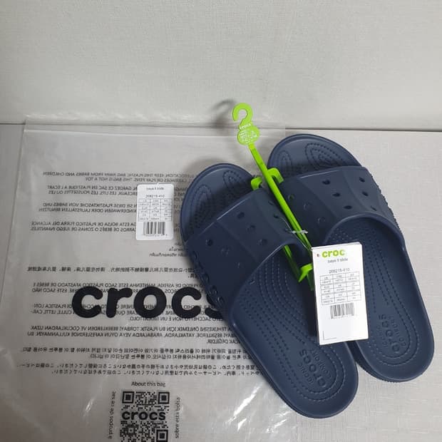 크록스 바야2 슬라이드 네이비 265mm 새상품 슬리퍼